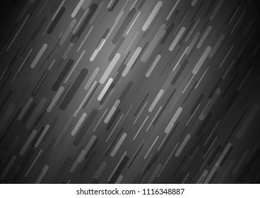 Dark Silver, Gray vector cover with long lines. Decorative shining illustration with lines on abstract template. The pattern can be used for websites.