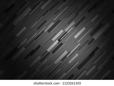 Dark Silver, Gray vector cover with long lines. Decorative shining illustration with lines on abstract template. Smart design for your business advert.