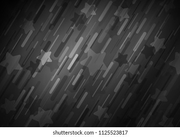 Dark Silver, Gray vector cover with long lines. Glitter abstract illustration with colored sticks. The pattern can be used as ads, poster, banner for commercial.