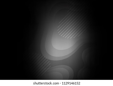 Dark Silver, Gray vector cover with long lines. Modern geometrical abstract illustration with staves. The pattern can be used as ads, poster, banner for commercial.