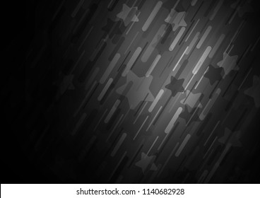 Dark Silver, Gray vector cover with long lines. Glitter abstract illustration with colored sticks. The pattern can be used as ads, poster, banner for commercial.