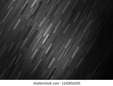 Dark Silver, Gray vector cover with long lines. Glitter abstract illustration with colored sticks. Best design for your ad, poster, banner.