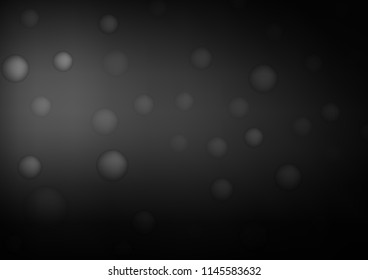 Dark Silver, Gray vector cover with spots. Blurred bubbles on abstract background with colorful gradient. Pattern can be used as texture of water, rain drops.