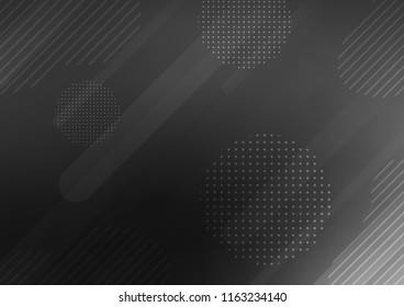 Dark Silver, Gray vector cover with rounded stripes, dots. Capsules on blurred abstract background with gradient dots. The pattern can be used for busines ad, booklets, leaflets