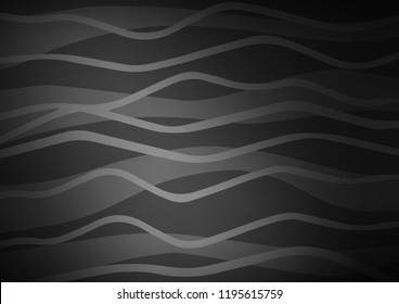Dark Silver, Gray vector cover with long lines. Lines on blurred abstract background with gradient. The template can be used as a background.
