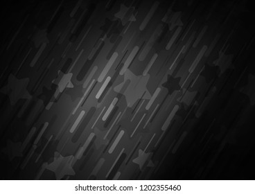 Dark Silver, Gray vector cover with long lines. Shining colored illustration with narrow lines. The pattern can be used for busines ad, booklets, leaflets