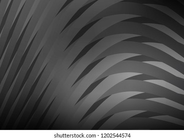 Dark Silver, Gray vector cover with long lines. Lines on blurred abstract background with gradient. Best design for your ad, poster, banner.
