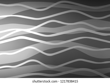 Dark Silver, Gray vector cover with long lines. Shining colored illustration with narrow lines. Best design for your ad, poster, banner.