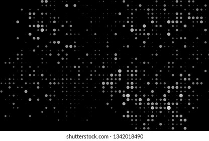 Dark Silver, Gray vector cover with spots. Illustration with set of shining colorful abstract circles. Design for posters, banners.