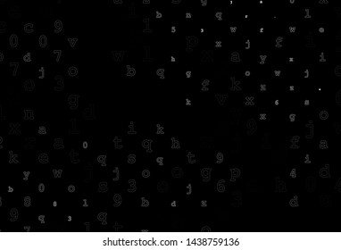 Dark Silver, Gray vector cover with english symbols. Shining colorful illustration with isolated letters. The pattern can be used for ad, booklets, leaflets of education.