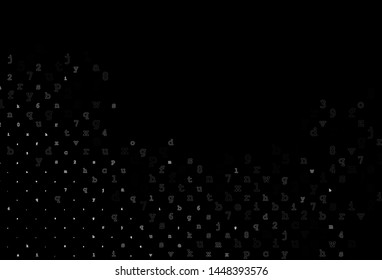 Dark Silver, Gray vector cover with english symbols. Colored alphabet signs with gradient on white background. Smart design for your business advert of university.