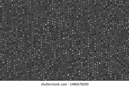 Dark Silver, Gray vector cover with spots. Glitter abstract illustration with blurred drops of rain. Pattern for beautiful websites.