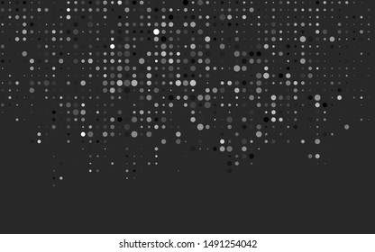 Dark Silver, Gray vector cover with spots. Glitter abstract illustration with blurred drops of rain. Pattern for ads, booklets.