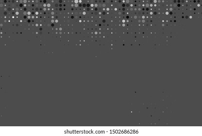 Dark Silver, Gray vector cover with spots. Blurred bubbles on abstract background with colorful gradient. Pattern for ads, booklets.