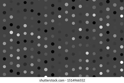 Dark Silver, Gray vector cover with spots. Beautiful colored illustration with blurred circles in nature style. Design for business adverts.