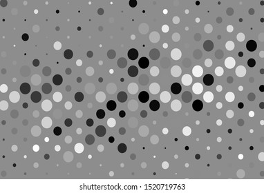 Dark Silver, Gray vector cover with spots. Blurred bubbles on abstract background with colorful gradient. Template for your brand book.