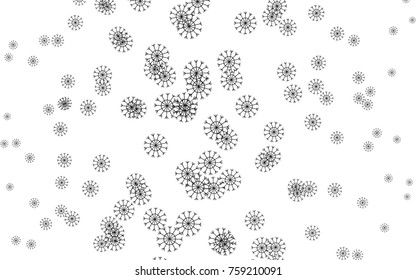 Dark Silver, Gray vector cover with beautiful snowflakes. Decorative shining illustration with snow on abstract template. The pattern can be used for year new  websites.