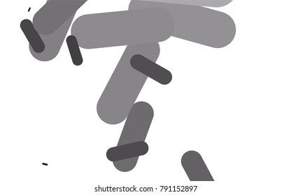 Dark Silver, Gray vector cover with rounded stripes. Shining colored illustration with rounded stripes. Best design for your ad, poster, banner.