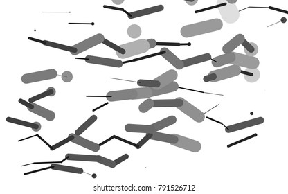 Dark Silver, Gray vector cover with rounded stripes. Glitter abstract illustration with colored sticks. The pattern can be used for medical ad, booklets, leaflets