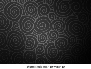 Dark Silver, Gray vector doodle blurred pattern. Ethnic elegant natural pattern with gradient. Hand painted design for web, wrapping, wallpaper.