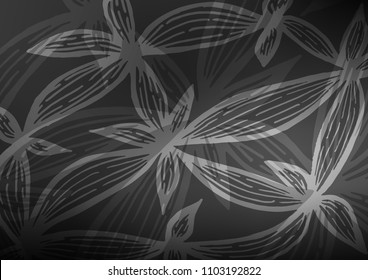 Dark Silver, Gray vector doodle blurred background. A vague abstract illustration with doodles in Indian style. A new texture for your design.