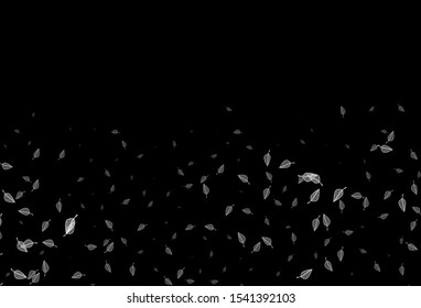 Dark Silver, Gray vector doodle template. A vague abstract illustration with leaves in doodles style. Pattern for heads of websites and designs.