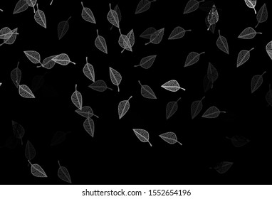Dark Silver, Gray vector doodle layout. Creative illustration in simple style with leaves. The template for background of cell phones.