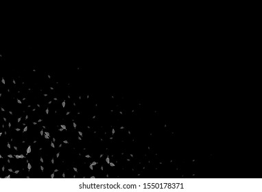 Dark Silver, Gray vector hand painted background. Glitter abstract illustration with leaves. A new texture for your design.