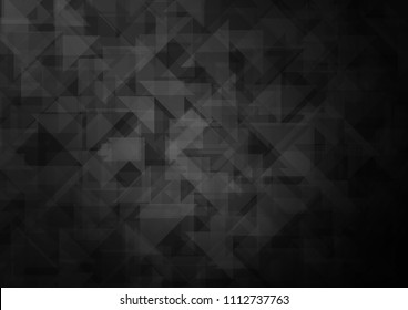 Dark Silver, Gray vector hexagon mosaic triangle mosaic. Colorful illustration in abstract style with gradient. The template can be used as a background for cell phones.