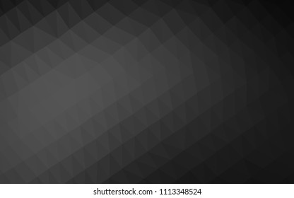 Dark Silver, Gray vector hexagon mosaic template. Shining illustration, which consist of triangles. Brand new style for your business design.