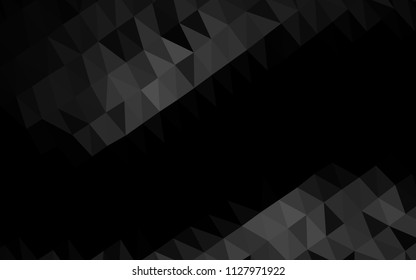 Dark Silver, Gray vector hexagon mosaic cover. A sample with polygonal shapes. Triangular pattern for your business design.