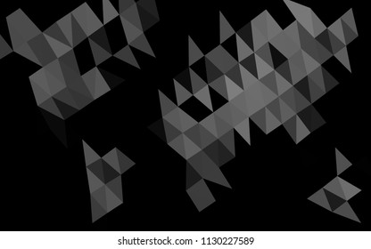 Dark Silver, Gray vector hexagon mosaic template. Creative geometric illustration in Origami style with gradient. The textured pattern can be used for background.