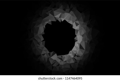 Dark Silver, Gray vector hexagon mosaic cover. Triangular geometric sample with gradient.  A completely new design for your business.