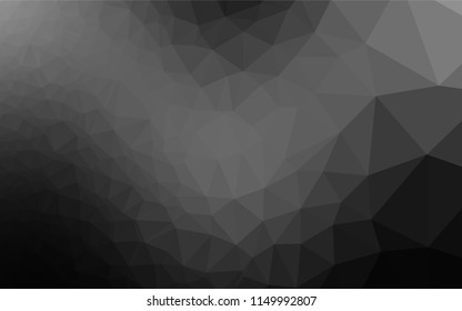 Dark Silver, Gray vector hexagon mosaic template. Triangular geometric sample with gradient.  Brand new style for your business design.