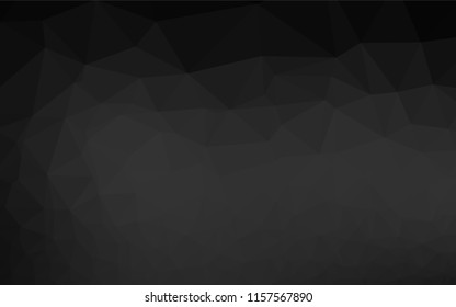 Dark Silver, Gray vector hexagon mosaic texture. Triangular geometric sample with gradient.  The template can be used as a background for cell phones.