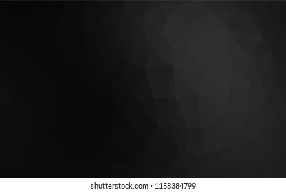 Dark Silver, Gray vector hexagon mosaic texture. Triangular geometric sample with gradient.  Triangular pattern for your business design.