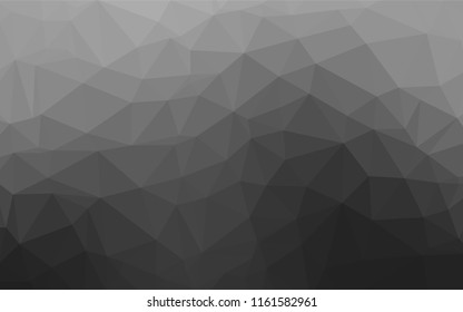 Dark Silver, Gray vector hexagon mosaic template. Triangular geometric sample with gradient.  The textured pattern can be used for background.