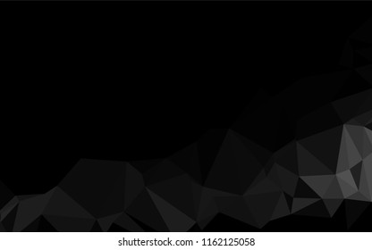 Dark Silver, Gray vector hexagon mosaic cover. Shining illustration, which consist of triangles. Triangular pattern for your business design.
