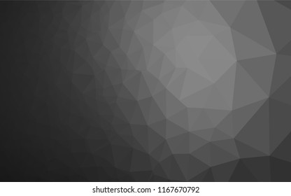 Dark Silver, Gray vector hexagon mosaic texture. Triangular geometric sample with gradient.  Brand new style for your business design.
