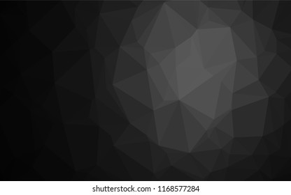 Dark Silver, Gray vector hexagon mosaic template. Glitter abstract illustration with an elegant design. Triangular pattern for your business design.