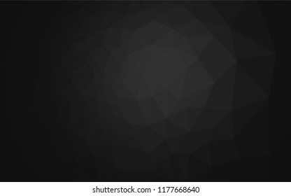 Dark Silver, Gray vector hexagon mosaic template. A sample with polygonal shapes. Triangular pattern for your business design.