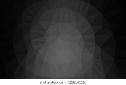 Dark Silver, Gray vector hexagon mosaic template. Shining illustration, which consist of triangles. The template can be used as a background for cell phones.