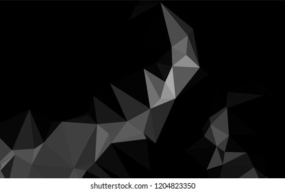 Dark Silver, Gray vector hexagon mosaic cover. Geometric illustration in Origami style with gradient.  The polygonal design can be used for your web site.