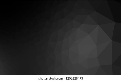 Dark Silver, Gray vector hexagon mosaic texture. Geometric illustration in Origami style with gradient.  The elegant pattern can be used as part of a brand book.