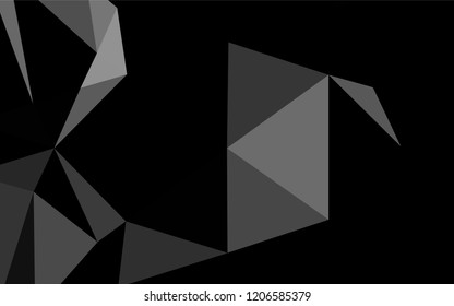 Dark Silver, Gray vector hexagon mosaic texture. Triangular geometric sample with gradient.  The polygonal design can be used for your web site.