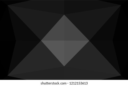 Dark Silver, Gray vector hexagon mosaic cover. Geometric illustration in Origami style with gradient.  Triangular pattern for your business design.
