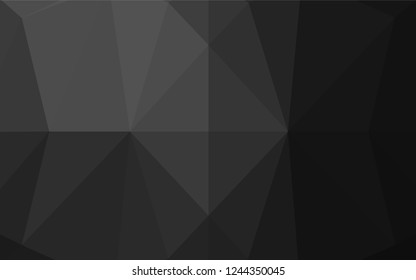 Dark Silver, Gray Vector Hexagon Mosaic Template. Creative Illustration In Halftone Style With Gradient. The Textured Pattern Can Be Used For Background.