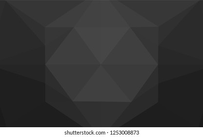 Dark Silver, Gray vector hexagon mosaic texture. Colorful illustration in abstract style with gradient. Triangular pattern for your business design.