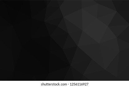 Dark Silver, Gray vector hexagon mosaic template. A sample with polygonal shapes. The textured pattern can be used for background.