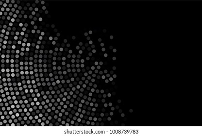 Dark Silver, Gray vector illustration which consist of circles. Dotted gradient design for your business. Creative geometric background in halftone style with colored spots.